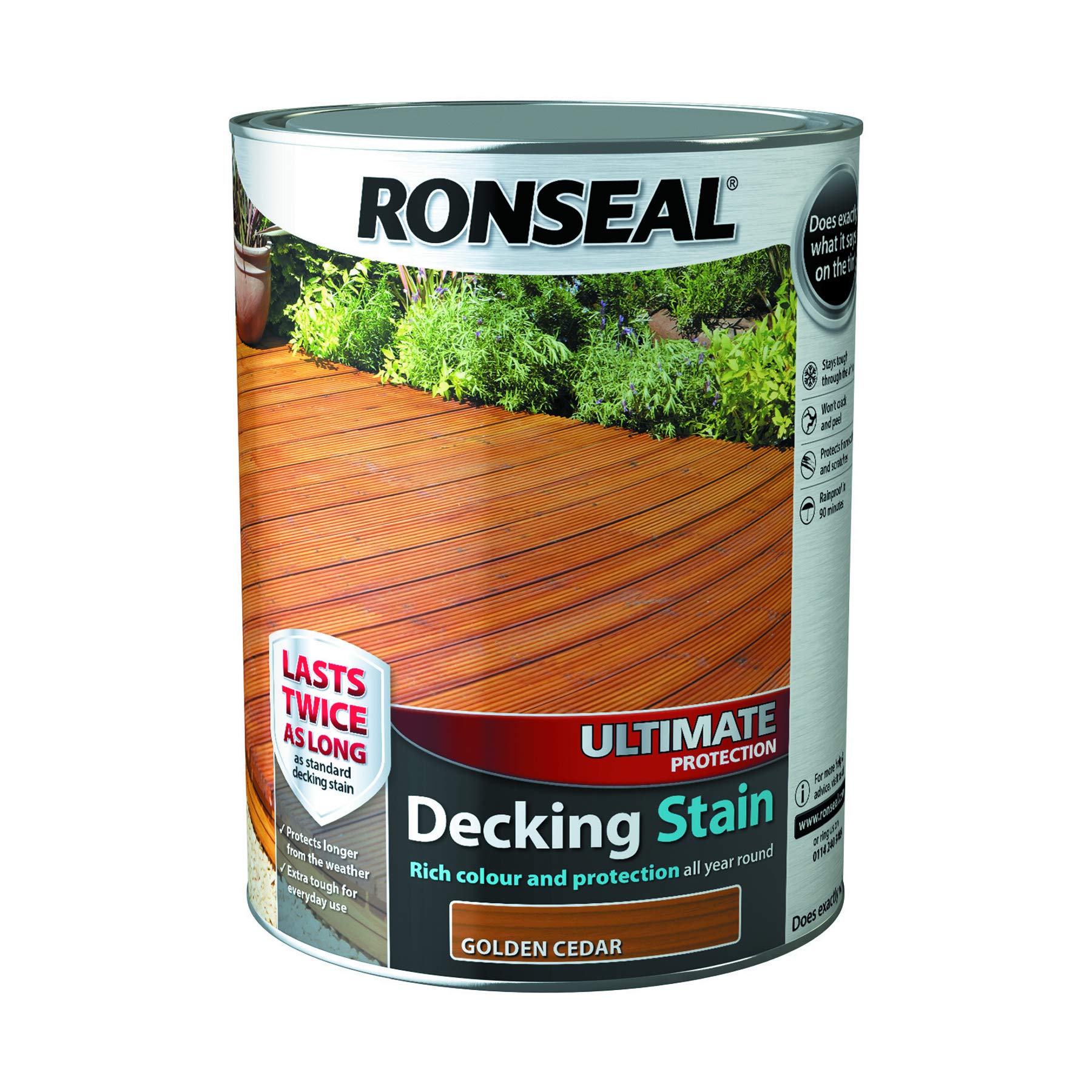 Ronseal Cedar Ultimate Protection Decking Stain 5L Large