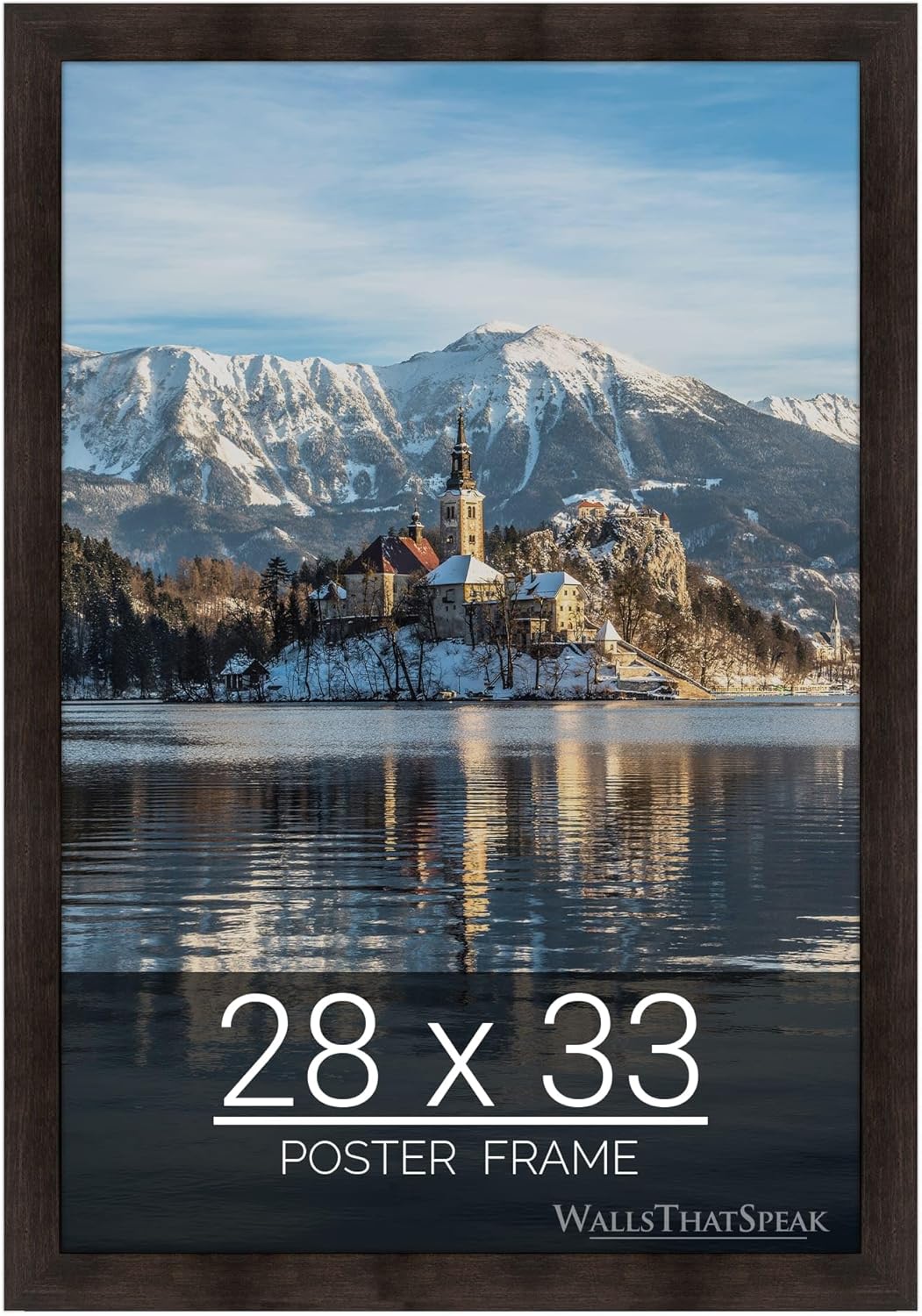 wallsthatspeak 28x33 Espresso Brown Picture Frame for Puzzles Posters Photos or Artwork