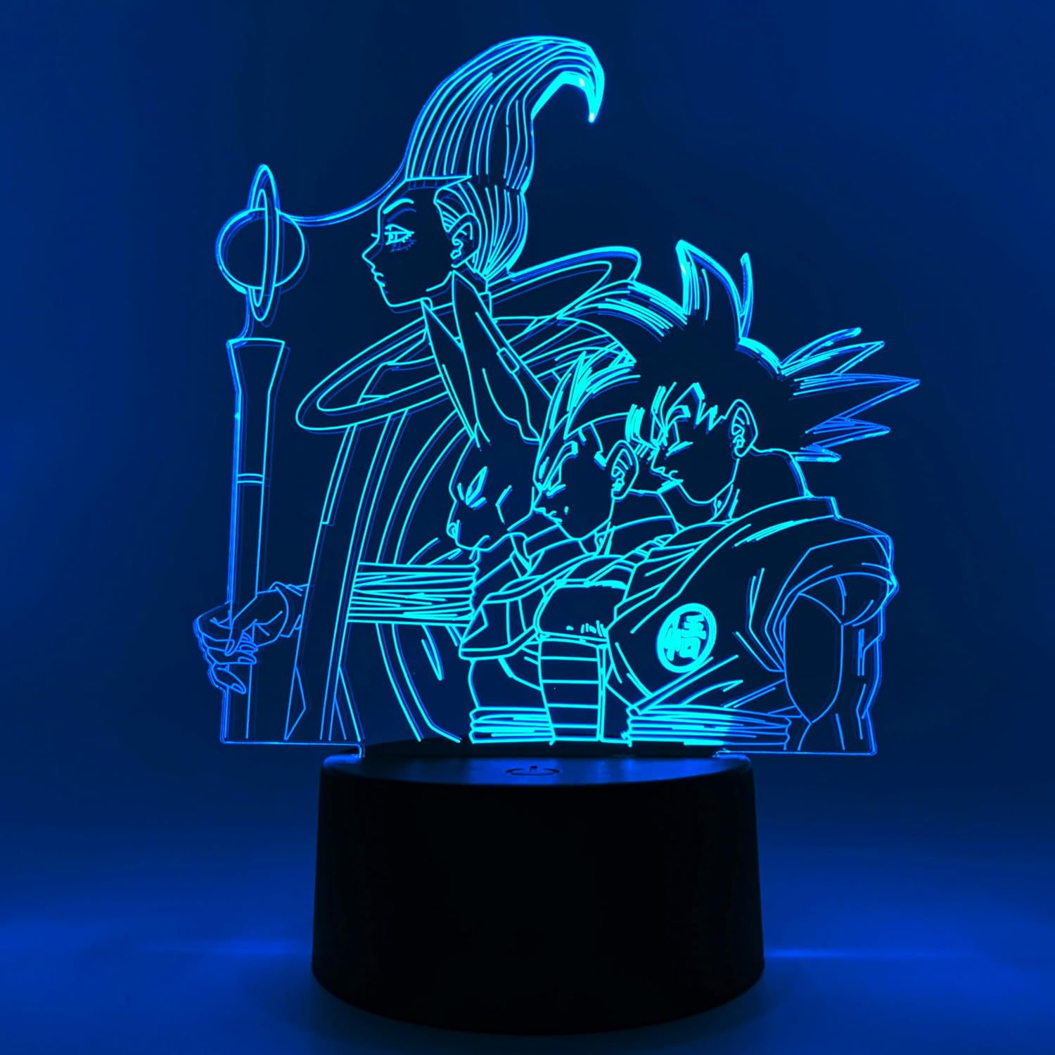 Otaku Lamps Goku Vegeta Beerus Whis Dragon Ball Super – Anime Lamp Figure Night Light, 16 Color RGB LED – 3D Anime Room Décor Gift for Otaku