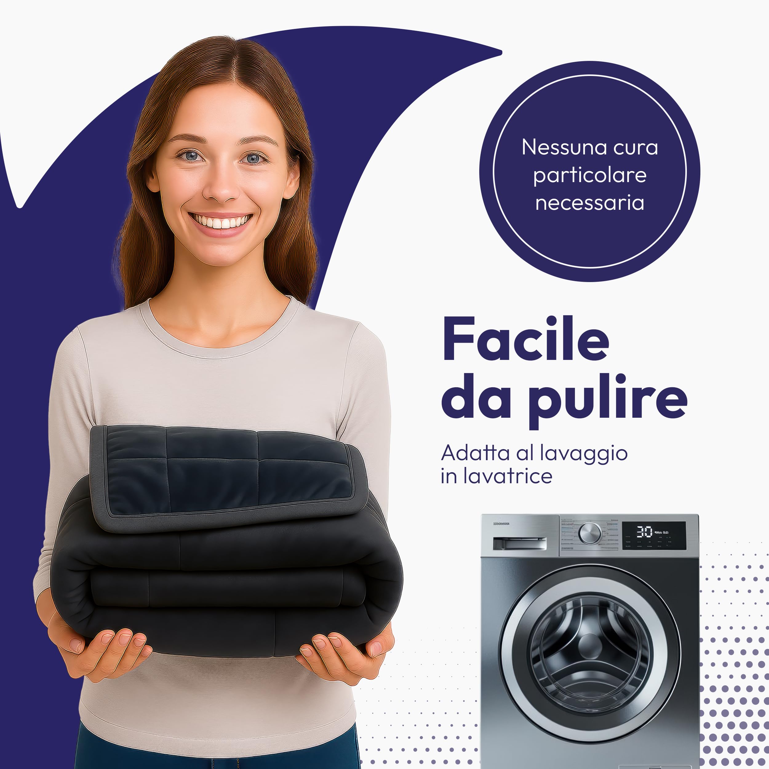 Coperta pesante, 150 x 210 cm, 7 kg, anti-stress, coperta per terapia e pesante coperta per dormire, per dormire profondamente e per un migliore recupero, coperta pesante 100% OEKO-TEX