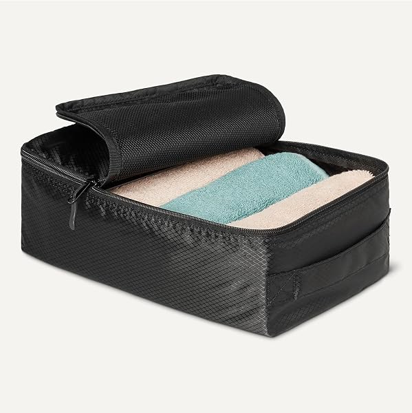 Amazon Essentials 8-teiliges Packwürfel-Reisezubehörset, Gepäck-Organizer mit Doppelreißverschluss, 100% Polyester, Mehrere Maße, Schwarz - 3