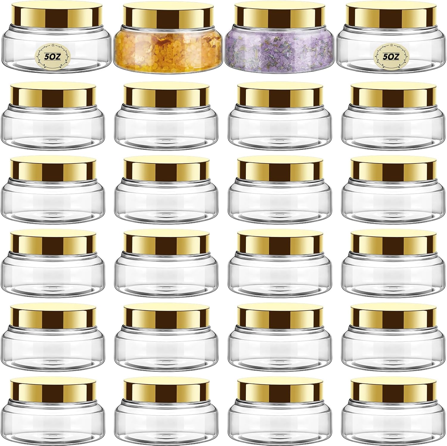 Tessco 24 Pack Plastic Jars with Lids Labels Plastic