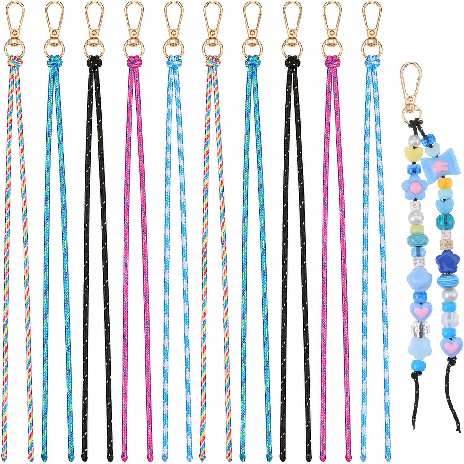 Paracord for Keychain Making kit 10PCS Gold Lobster Clasp with Braided Rope
