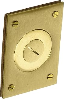 Hubbell Wiring Systems S2425 Brass Round Floor Box Rectangle Combination Cover, 2-1/8