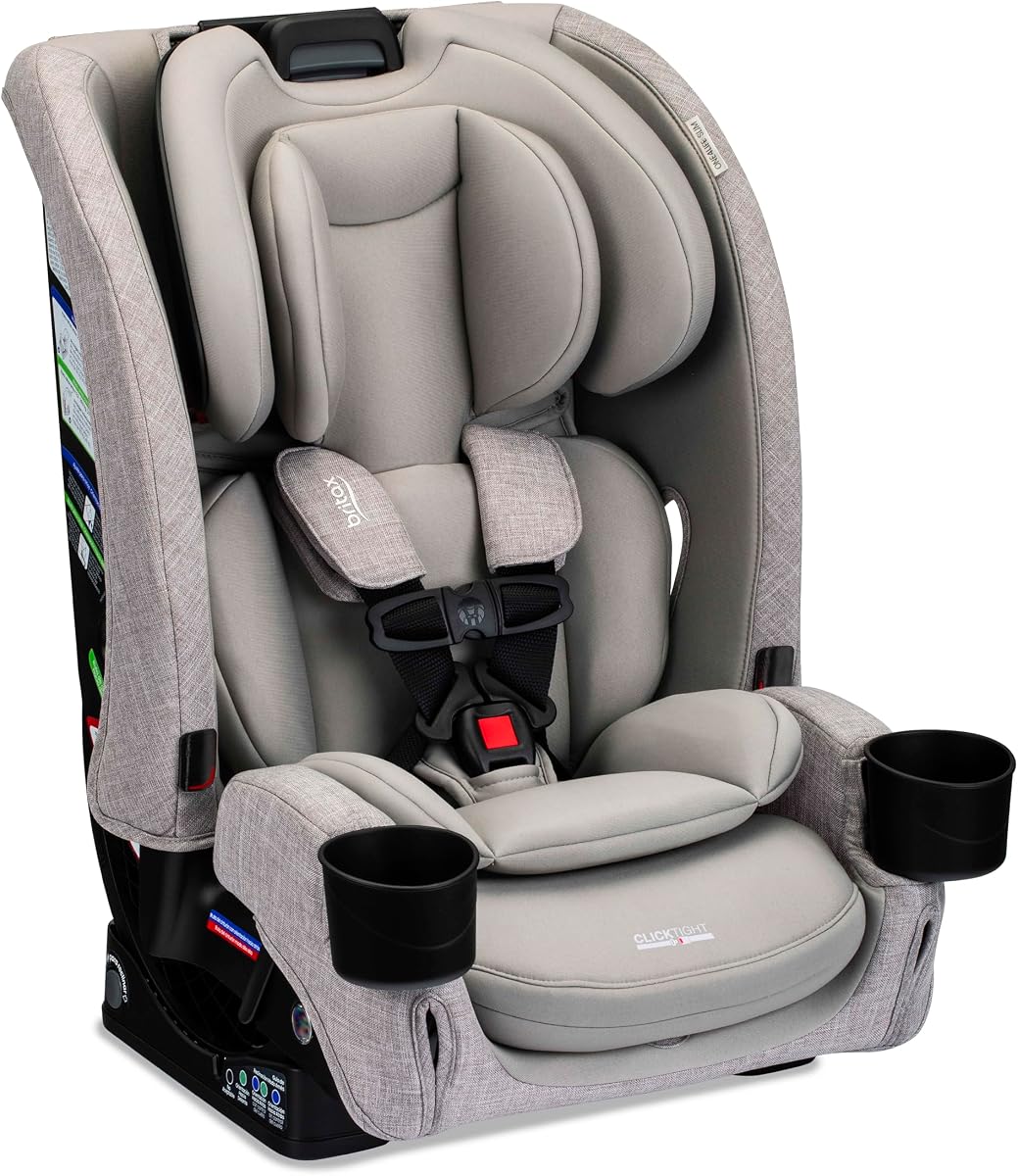 Britax One4Life Slim All in One Car Seat, Up to 10 Years Use — Parchment | Rear Facing, Forward Facing, & Booster Mode, 17.5” Slim Car Seat Design, Easy Installation With ClickTight, SafeWash Fabrics