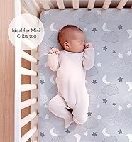 Vista 62 de Las sábanas bajeras de colchón 100% algodón orgánico se ajustan y son compatibles con Graco Pack n Play, Babyletto, Pamo Babe, Baby Trend y muchos