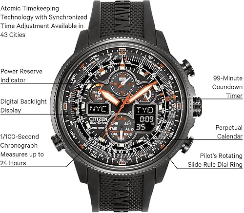 Miniatura 8 de Citizen Watches JY8035-04E Navihawk A-T Eco-Drive Perpetual Chrono Strap Watch