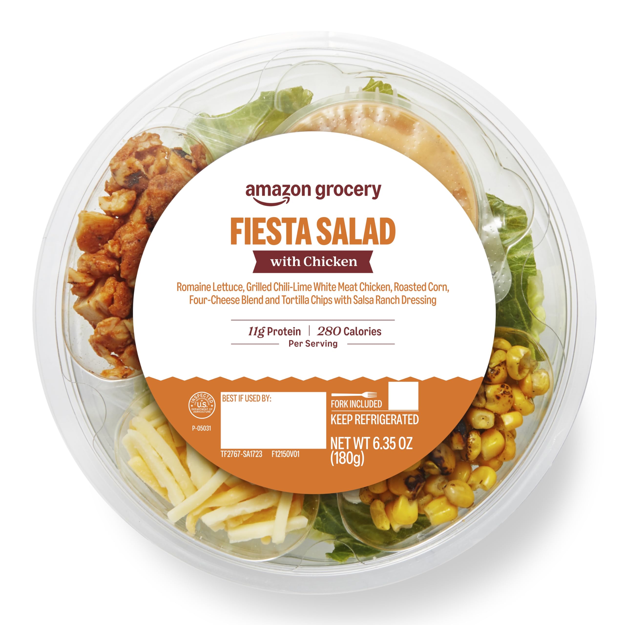 Amazon Grocery Fiesta Salad with Chicken, 6.35 Oz (Previously Amazon Fresh Brand, Packaging May Vary)