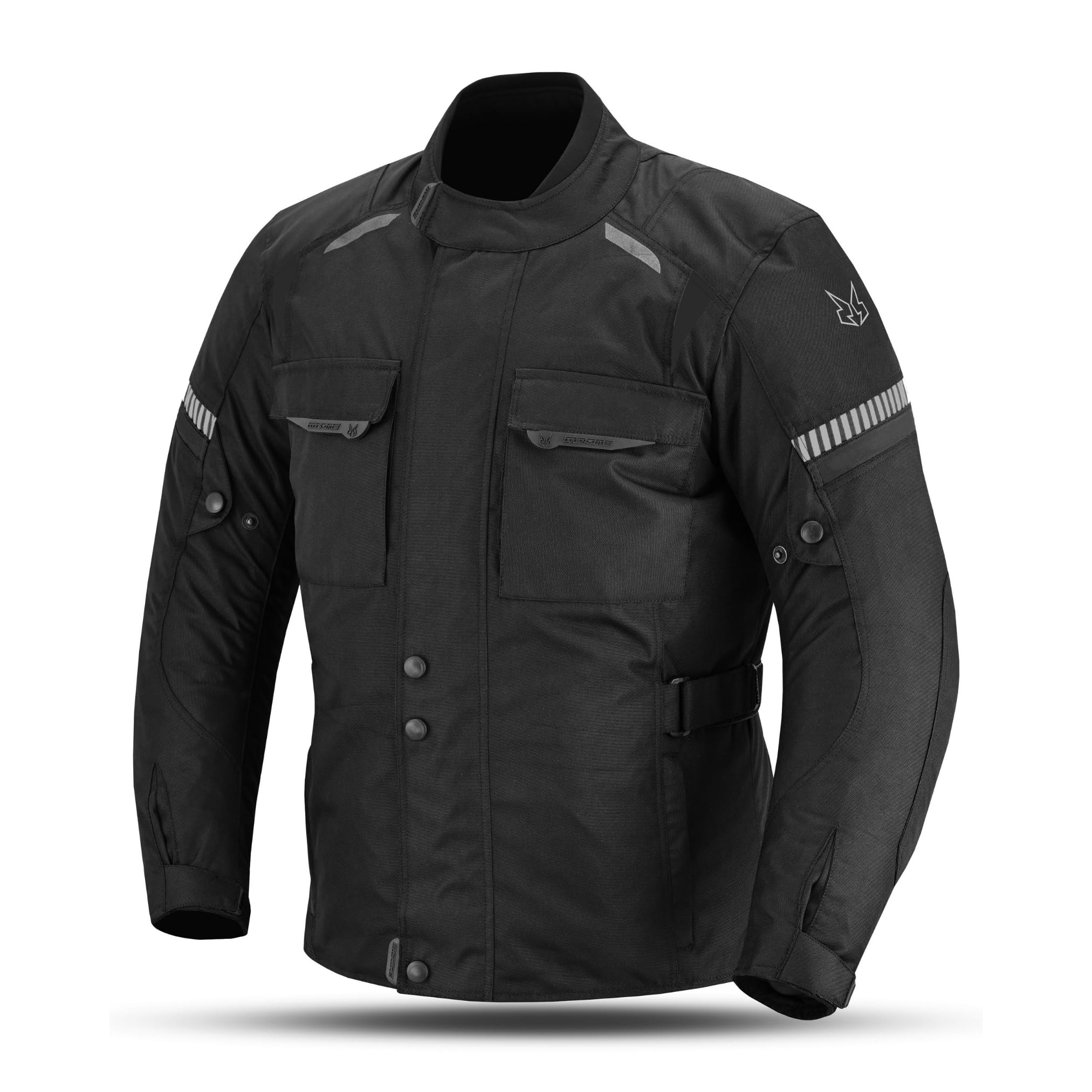 Veste Moto Homme 4 Saisons pour Hiver et Été - Imperméable et Respirant - Avec Protections aux Épaules, Coudes et Dorsale