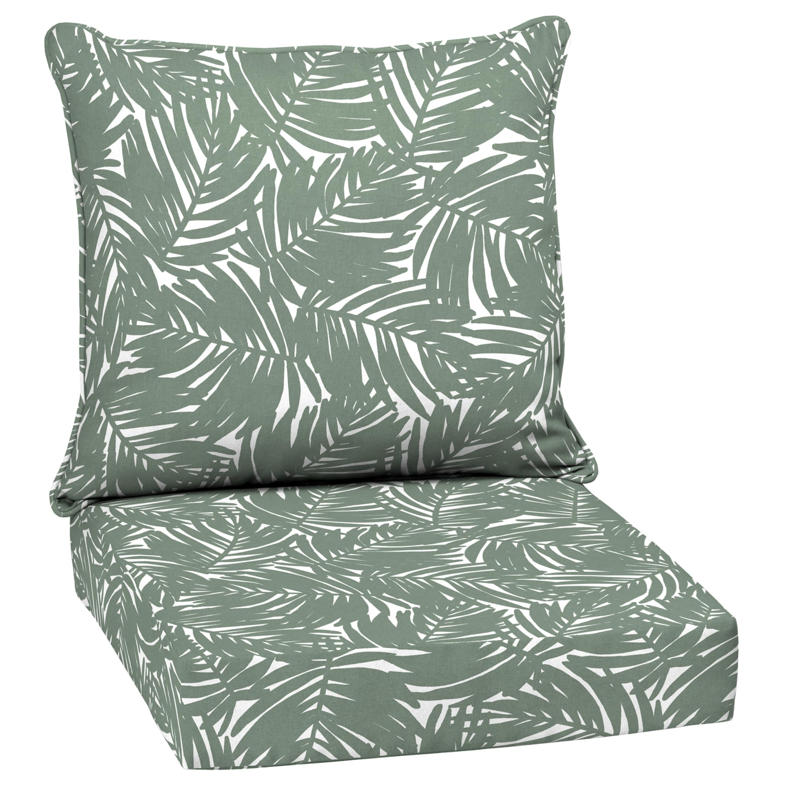 Arden Outdoor Deep Seat Cushion Set, 24 in x 24 in, Weather-Proof, Rain-Proof, Fade Resistant Patio Cushion for Chair, Sofa, and Couch Sage King Palm — image 1