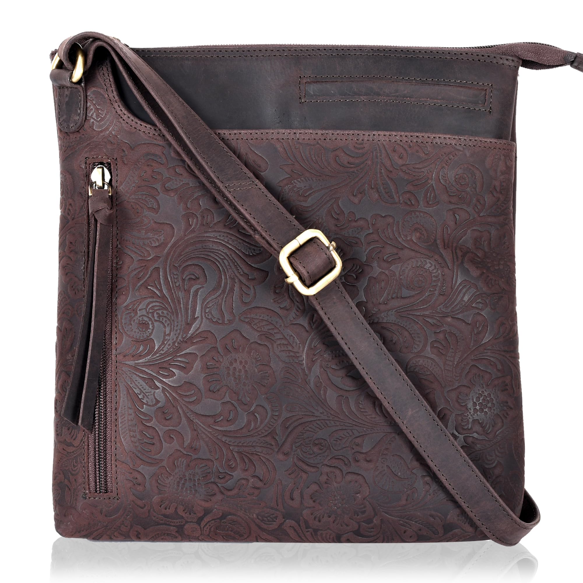 Genuine Leather Crossbody Bag For Women - Medium Cross Body Handbag Purse