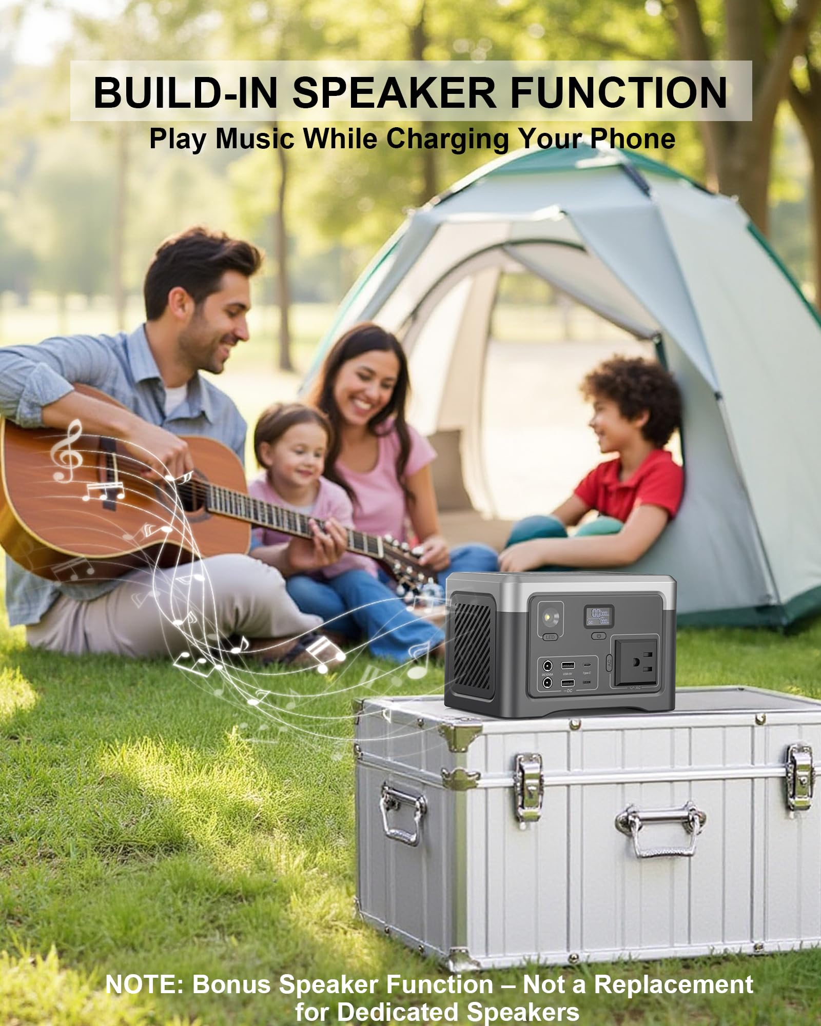 Generatore esterno da 192 Wh con presa CA 100 W (200 W Surge) Power Bank per backup domestico, emergenza, camper, caccia, 4 libbre, lettore musicale e luci
