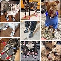 Vista 76 de BEAUTYZOO 6 calcetines para perros para evitar lamer las patas, zapatos antideslizantes para suelos de madera dura en pavimentos calientes, botas