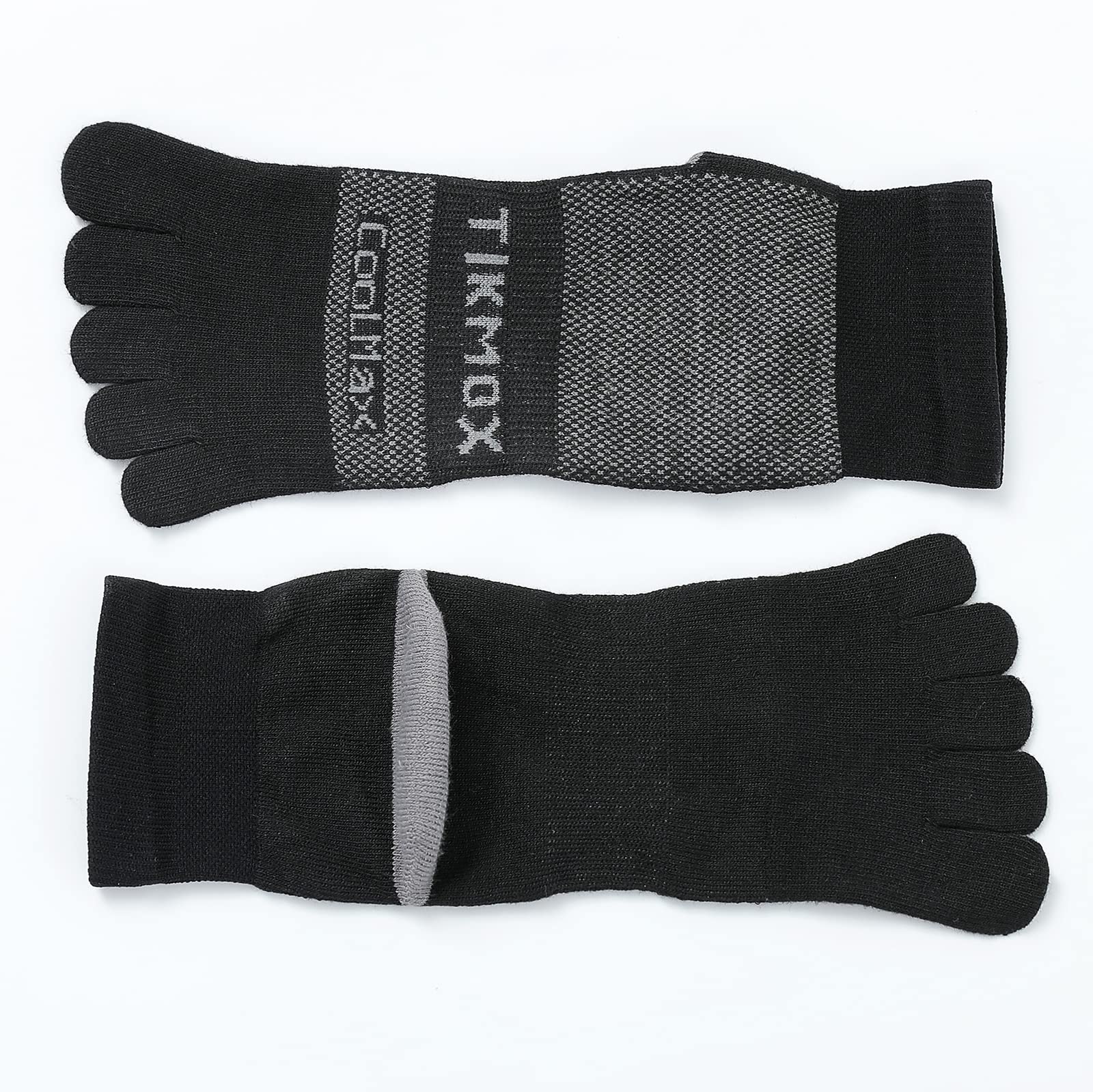 Calzini da uomo donna Coolmax nero alla caviglia/quarto/equipaggio calzini sportivi per corsa escursionismo, Calzino lungo 3 paia, Medium