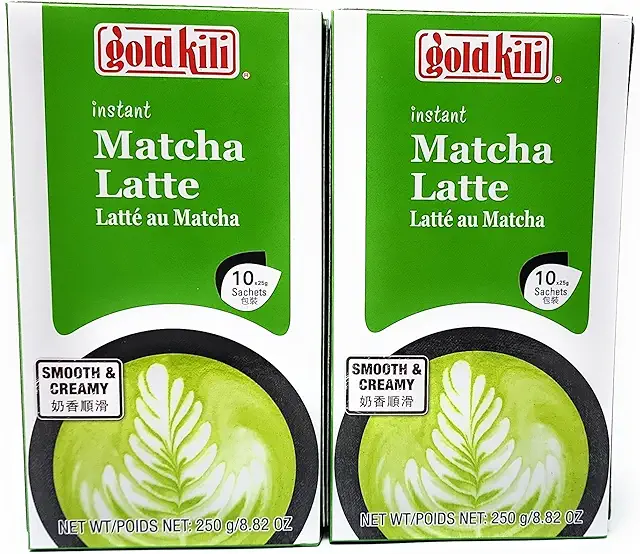 GOLD KILI Instant Matcha Latte Pulver - 2x250g (10x25g) Vegan & Japanisch