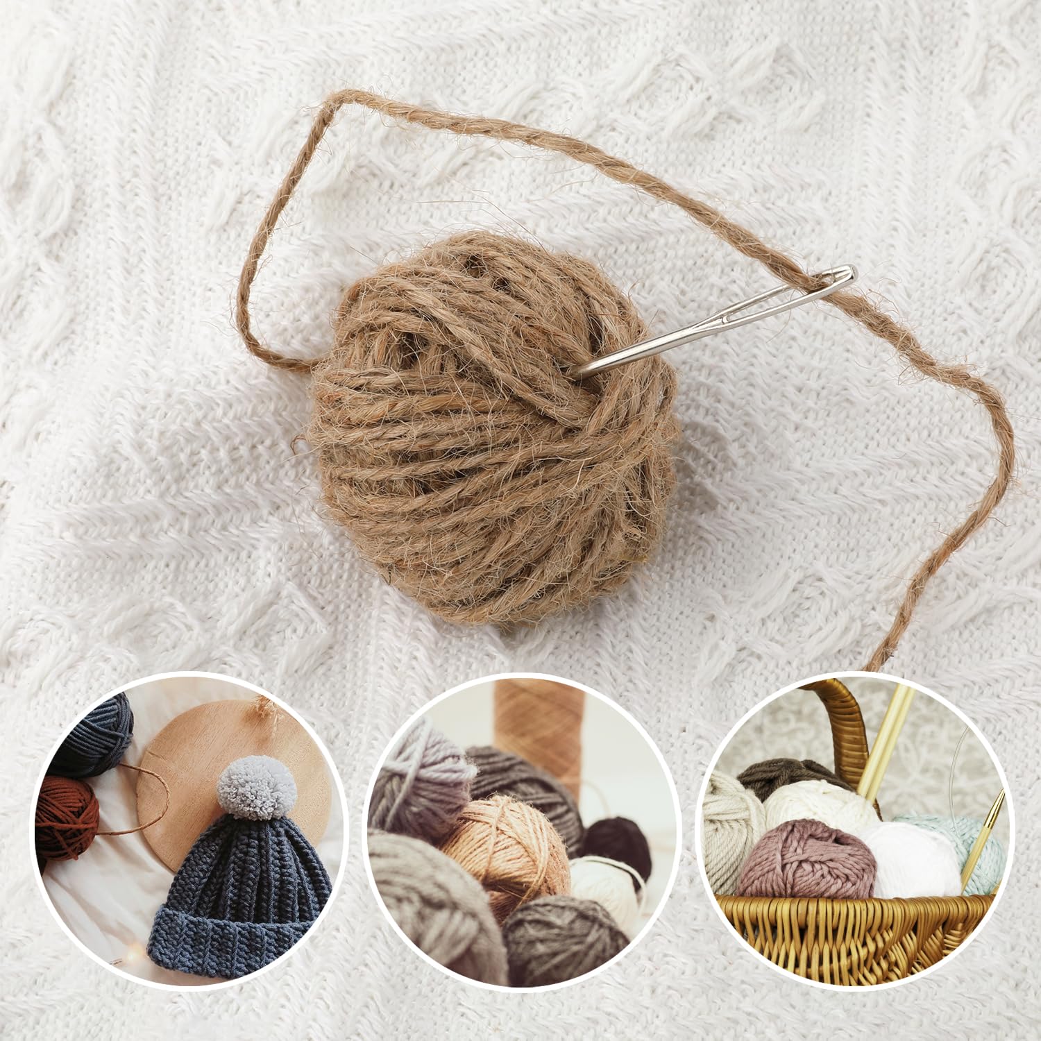 9 Pièces Aiguilles à CoudreColoréAluminium Grand Oil Pointe Courbée Aiguille à Tapisserie