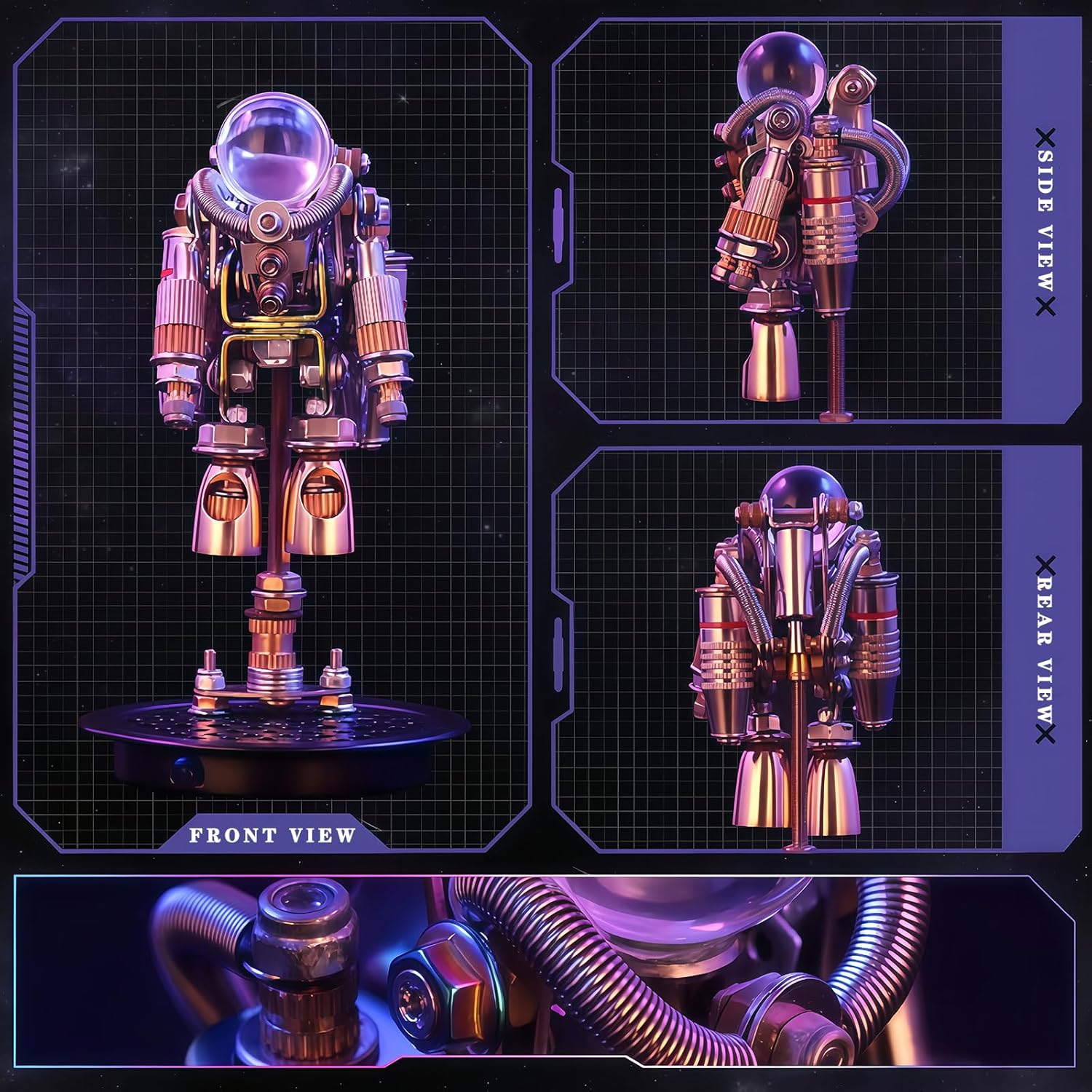 3D Puzzles for Adults,Space Astronaut Building Set, 3D Metal Astronaut Puzzle DIY Assembly Crafts Desktop Decoration, 154+PCS Cool Collectible Gift for Adults