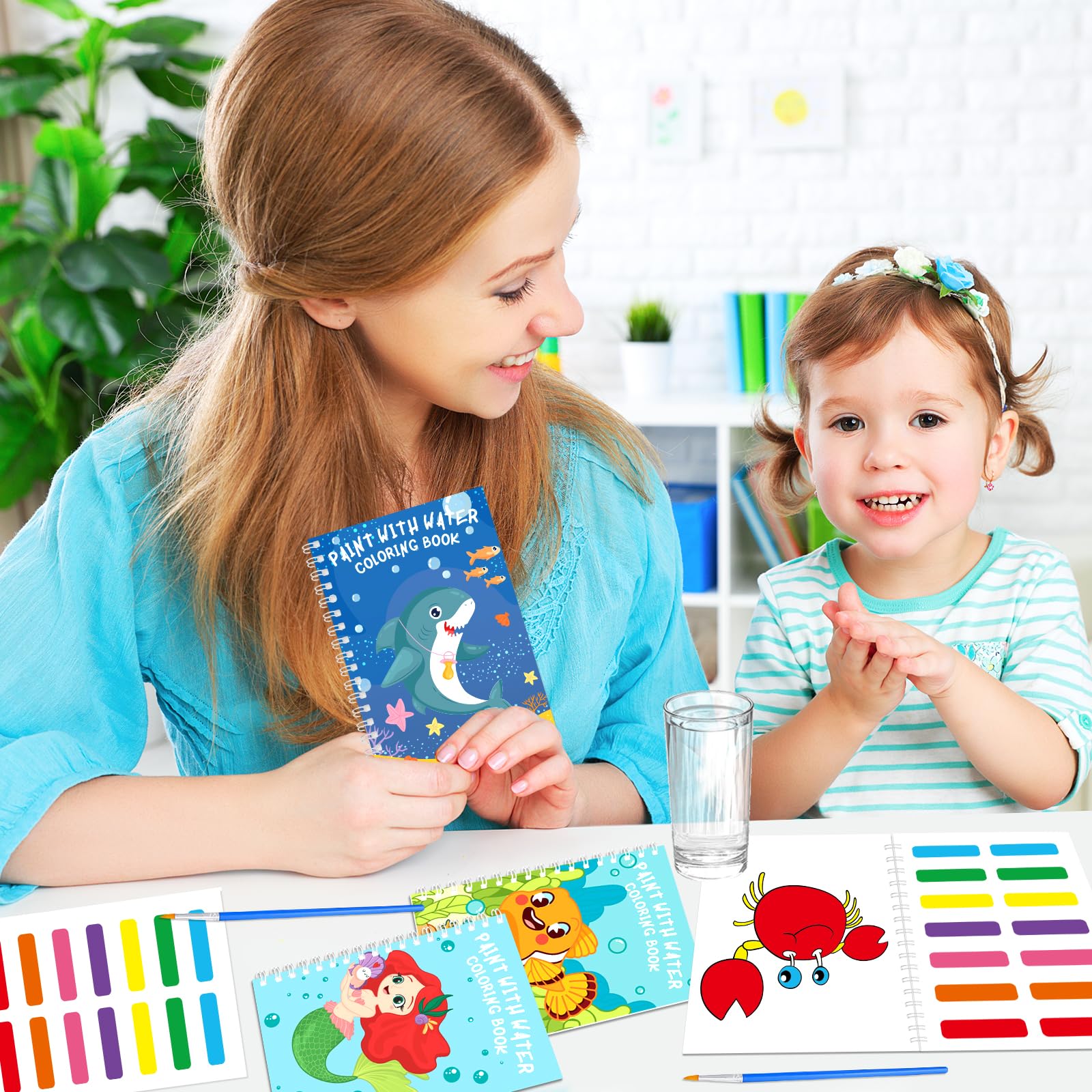 24 libri da colorare ad acqua sotto il mare bomboniere, Beach Ocean Mini libri da colorare sfusi per bambini compleanno aula Goodie Bags Stuffers, giocattoli estivi libri attività libri di fine anno