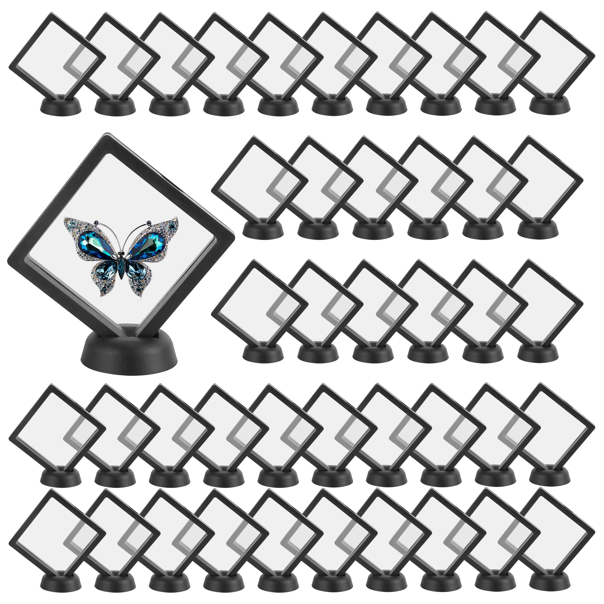 KEJJNYER 40 Pcs 3D Floating Display Case, 3.5