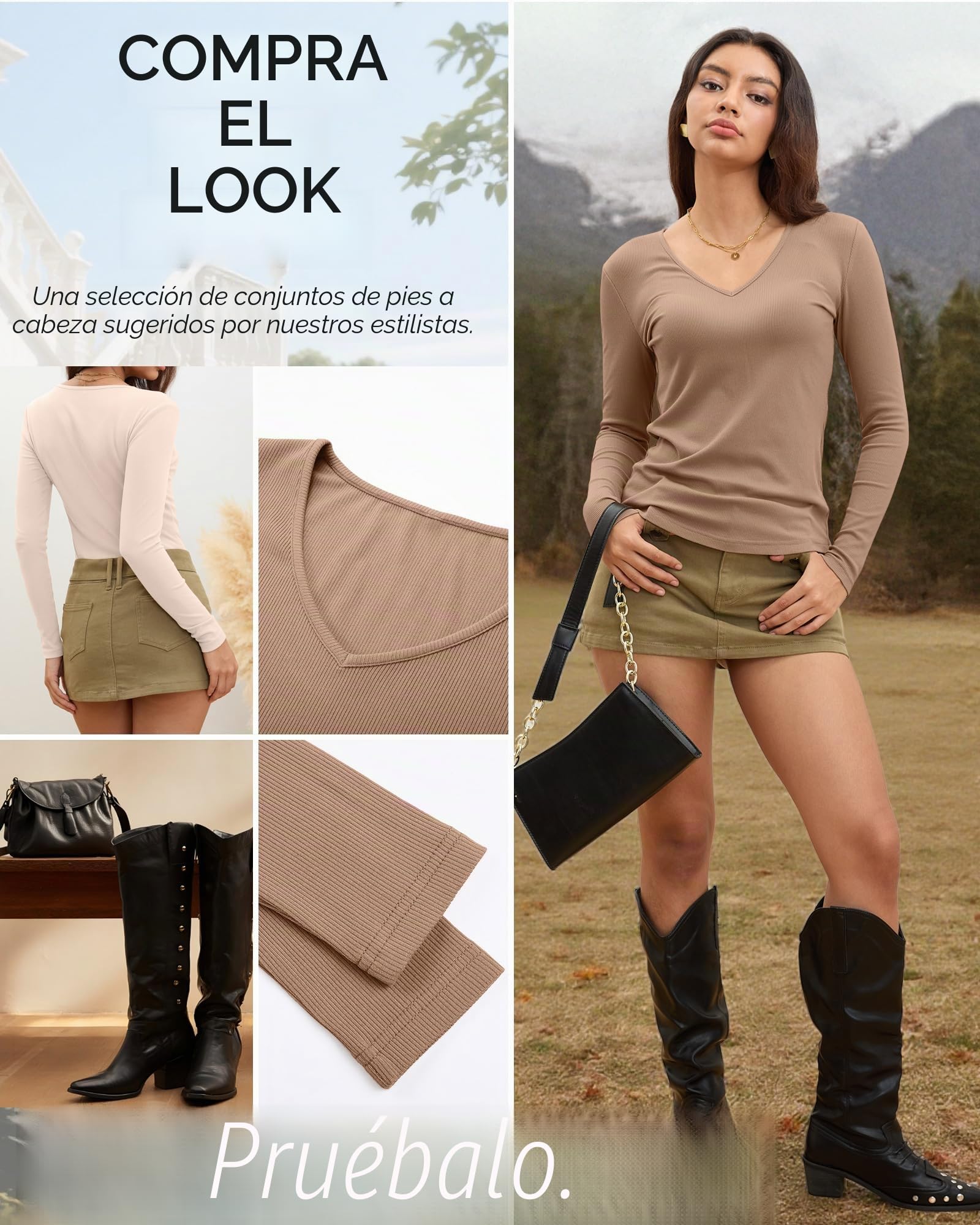 Ficerd Paquete de 3 Camisetas para Mujer | Tops De Algodón Con Escote En V, Atuendos Informal De Negocio, Camisetas Básicas Ajustadas Para Debajo Del Uniforme
