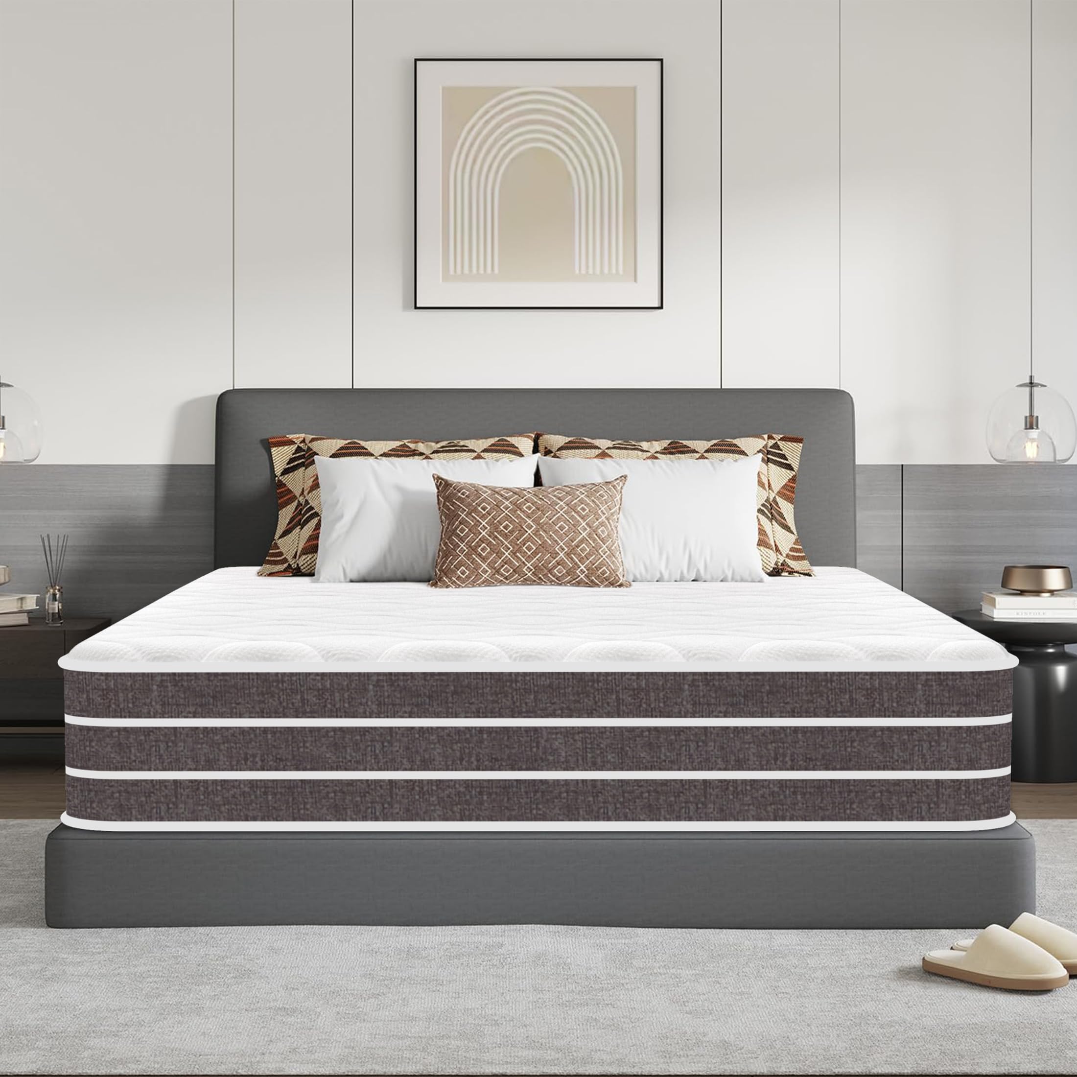 YIDATONG Matelas 140x190 cm, Matelas à Ressorts ensachés et Mousse à mémoire de Forme, Ép 30cm, Hybride Matelas Certifié Oeko-Tex, Ergonomique 10 Zones Confort,Mi-Ferme, Soutien Parfait, Respirant