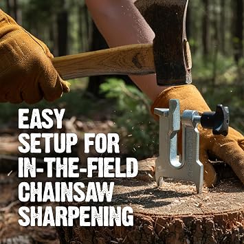 Forester Heavy Duty 7 Stump Vise for Chainsaw Sharpening | Drop-Forged Cast Iron | Portable Chainsaw Chain Filing Vise | Locks Firmly Into Any Stump or Log