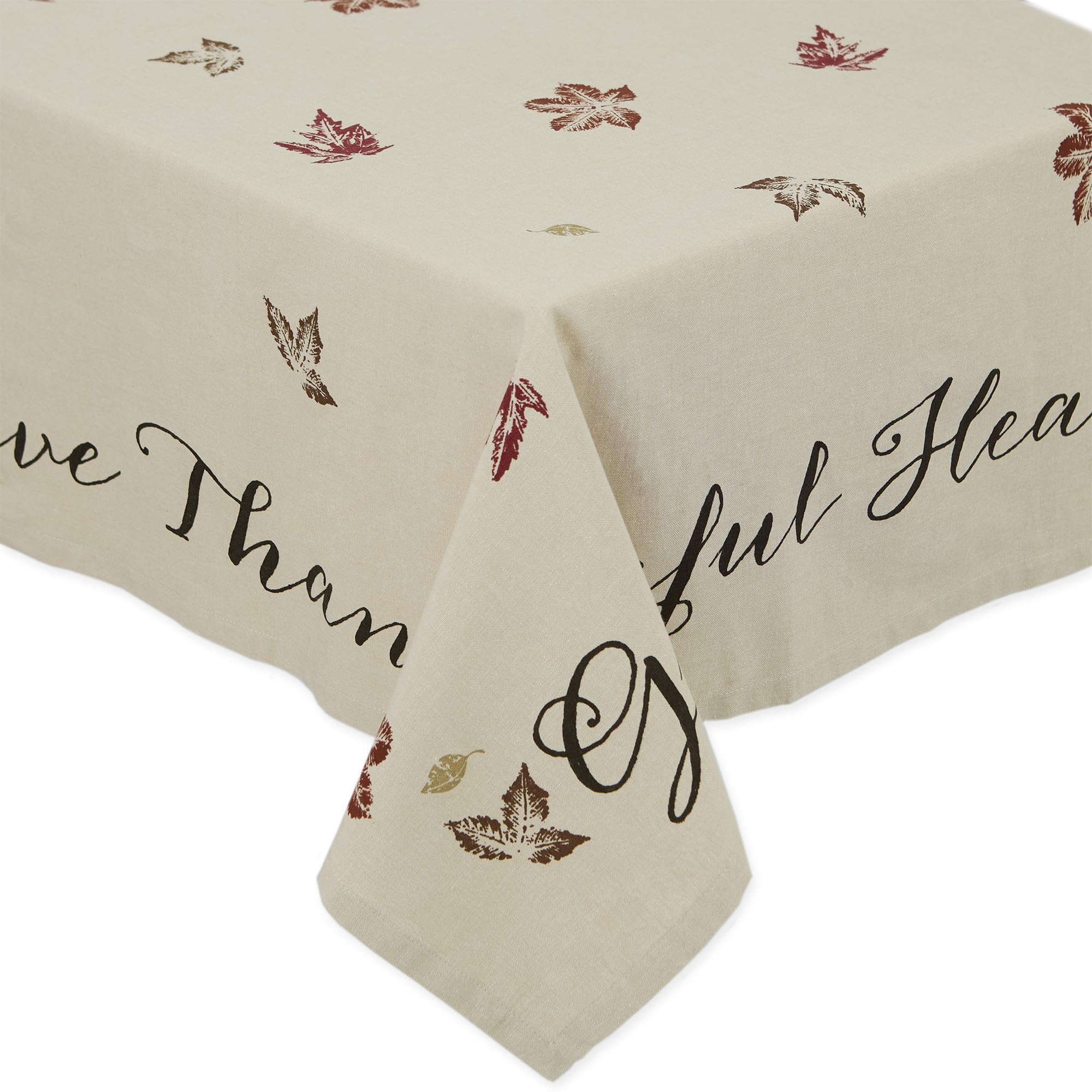 DII Rustic Autumn Leaves Kitchen Collection Thanksgiving & Autumn Table Decoration Tablecloth 60 x 84 Inches