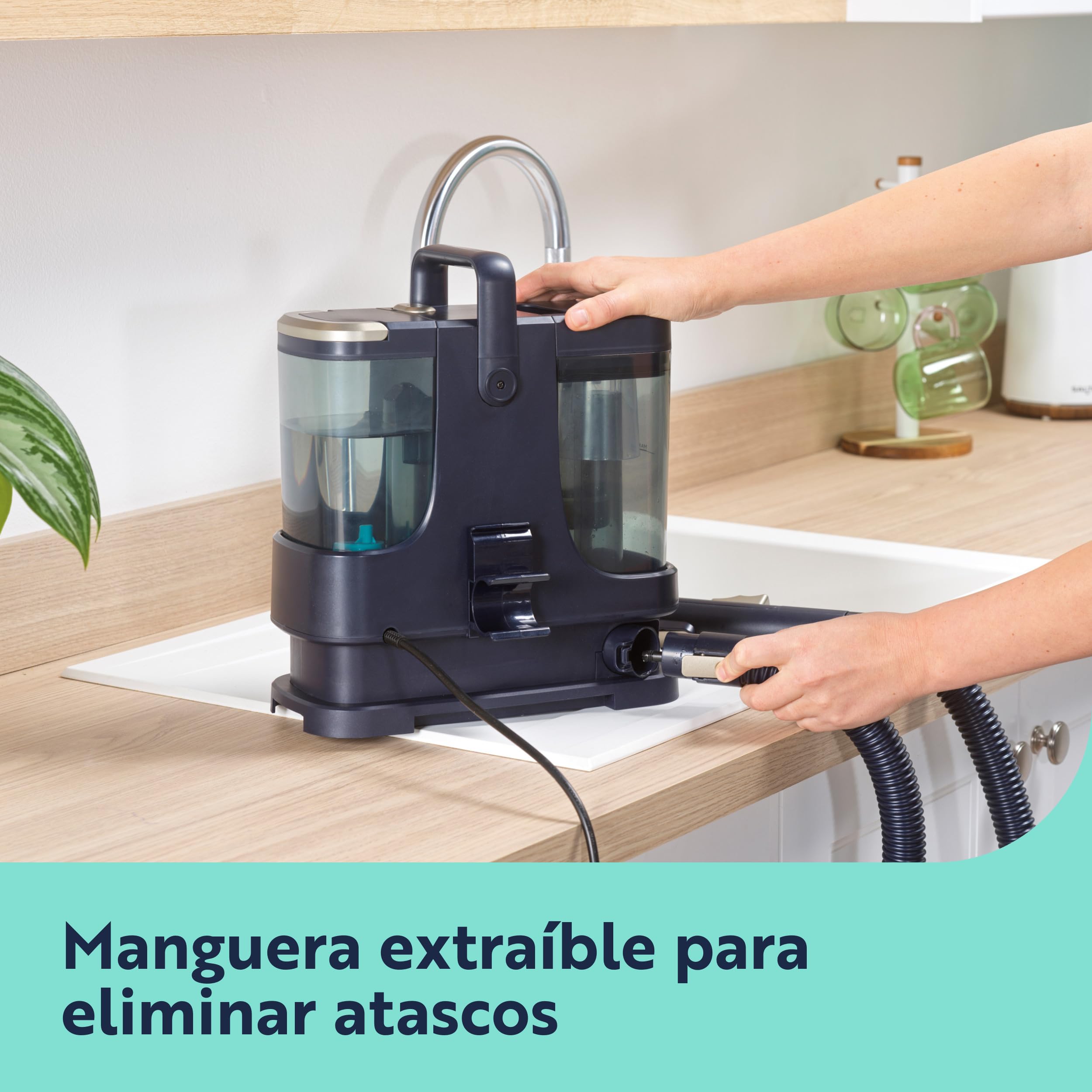 Beldray Spot Lift Pro quitamanchas para alfombras y tapicería | Pulveriza, frota y aspira, manguera extensible de 1,65 m, sistema de doble depósito, manguera desmontable