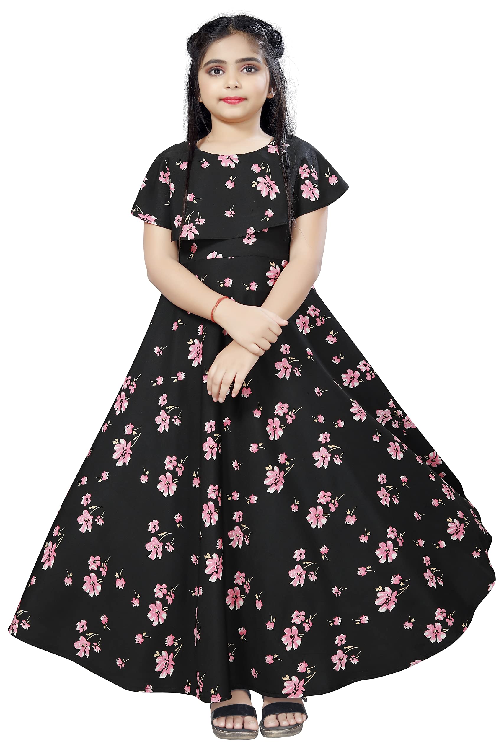 Women Crepe Printed Boat Neck Full Lenth Gown || Stylish Gown for Girls || Full Length Gown for Women & Girls-image-38