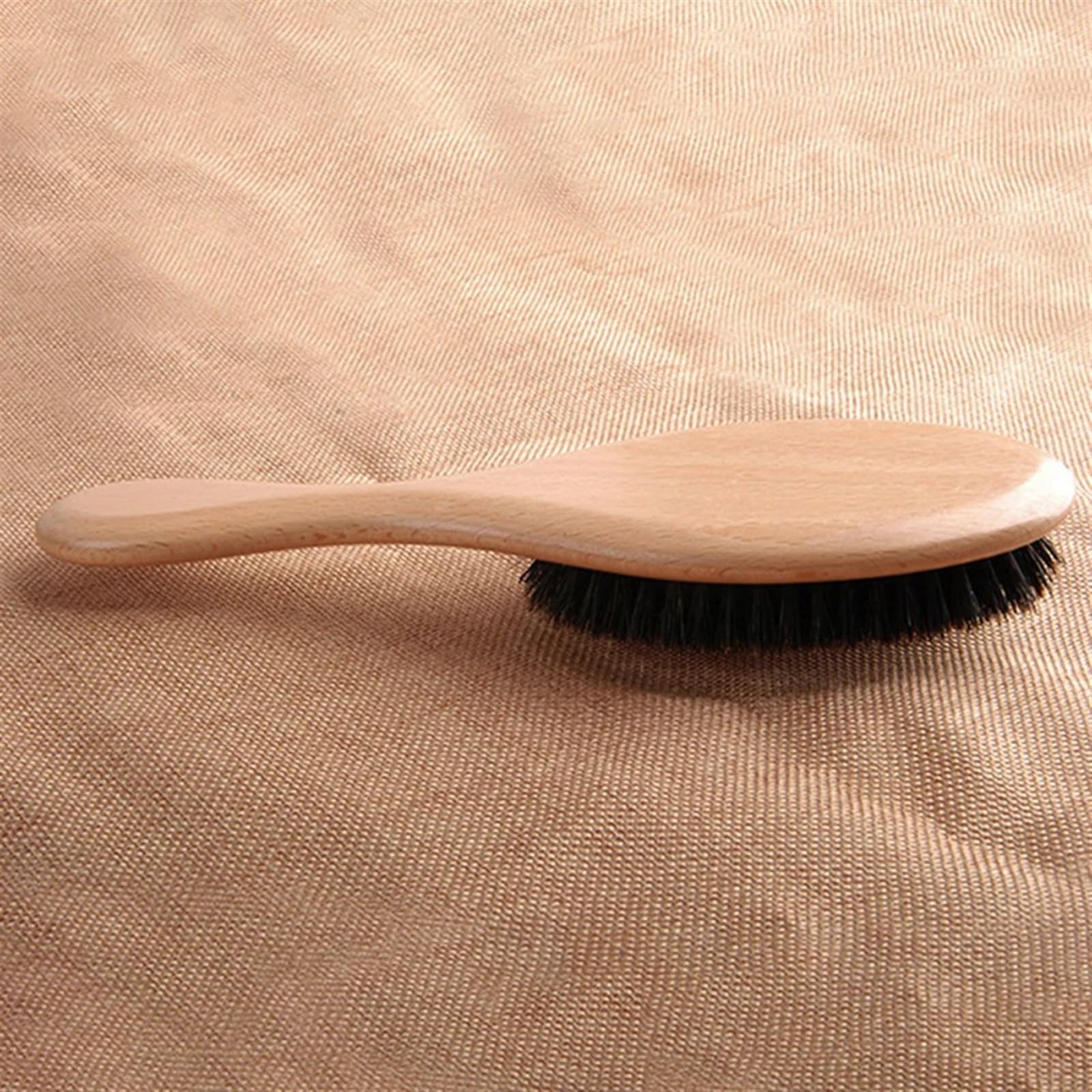 Cepillo de pelo con cerdas de jabalí Natural, mango de madera, paleta de madera, cepillo for el pelo, peine de peluquería ovalado