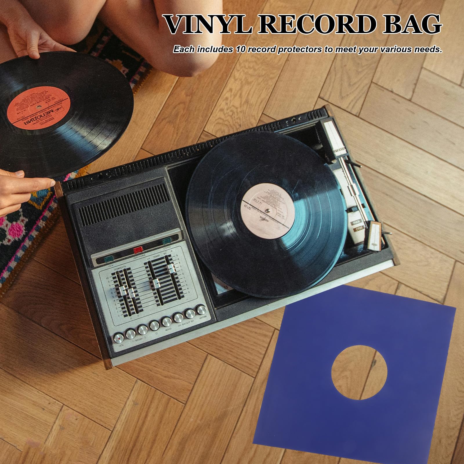 FRCOLOR Custodie Protettive per Dischi in Vinile 12 Pollici Kraft 10 Pezzi Fori per Conservazione