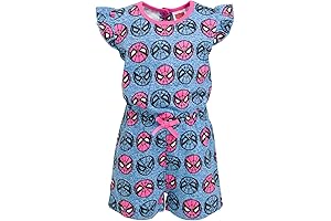 Toddler to Big Kid Girl's Marvel Spider-Girl Long Sleeve French Terry One-Piece Romper