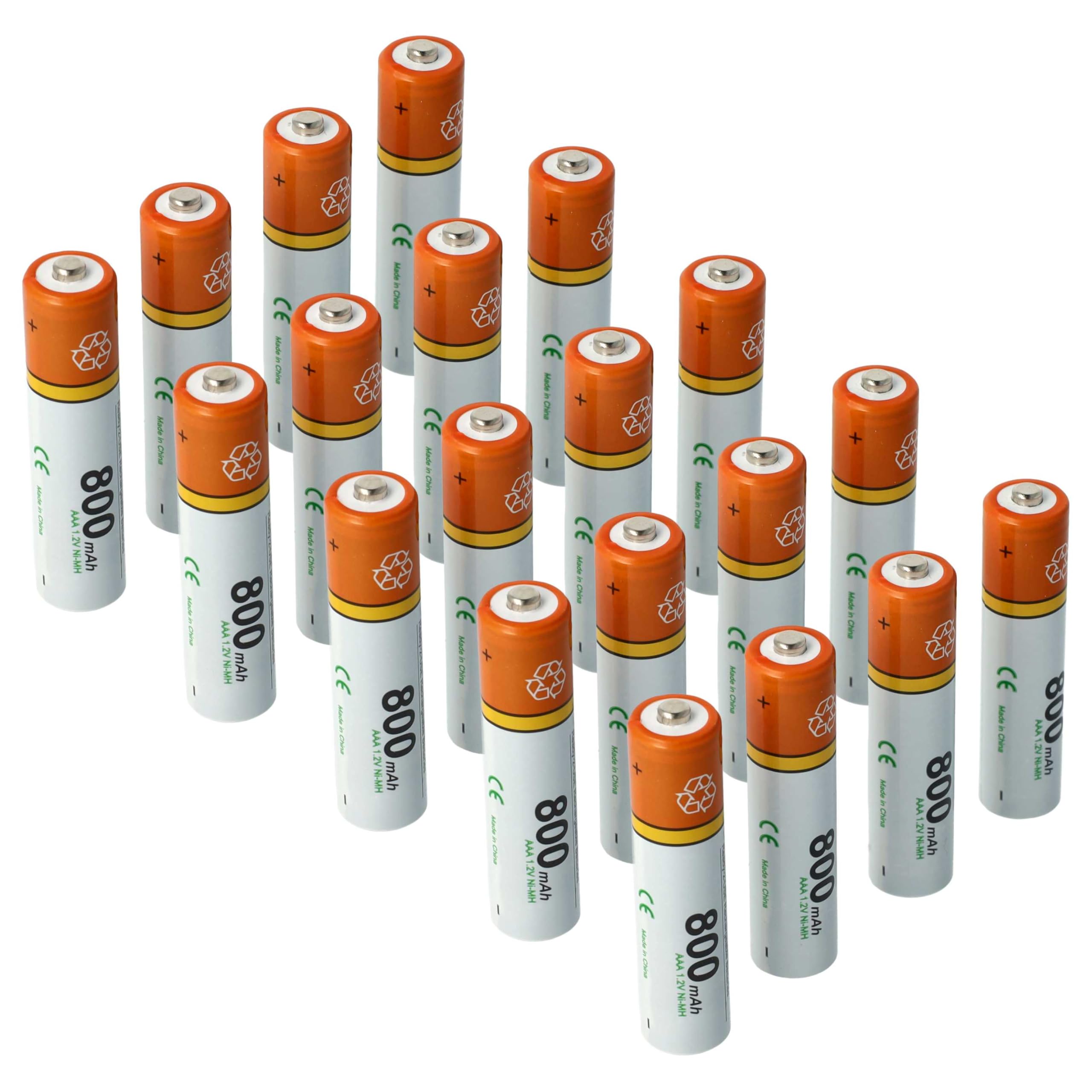vhbw 20x AAA Micro Akku kompatibel mit Unify OpenScape S5 schnurlos Festnetz Telefon (800 mAh, 1,2 V, NiMH)