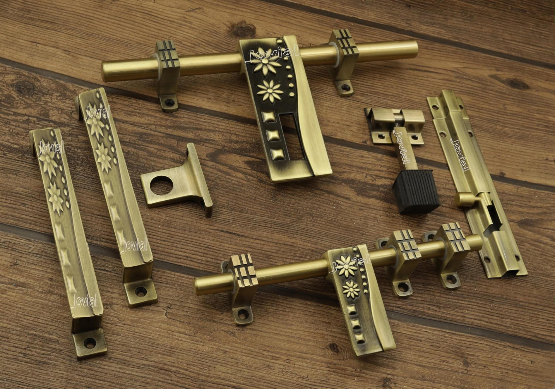 Jovial 1032 Single Door/Door Fittings Kit/Door Accessories Kit/Door Kit Set (10"-1 Aldrop, 8"-1 Latch, 2 Handles, 1 Tower Bolt and 1 Door Stopper, Finish : Antique Brass) (B08Y7KGC1G) Amazon Price History, Amazon Price Tracker