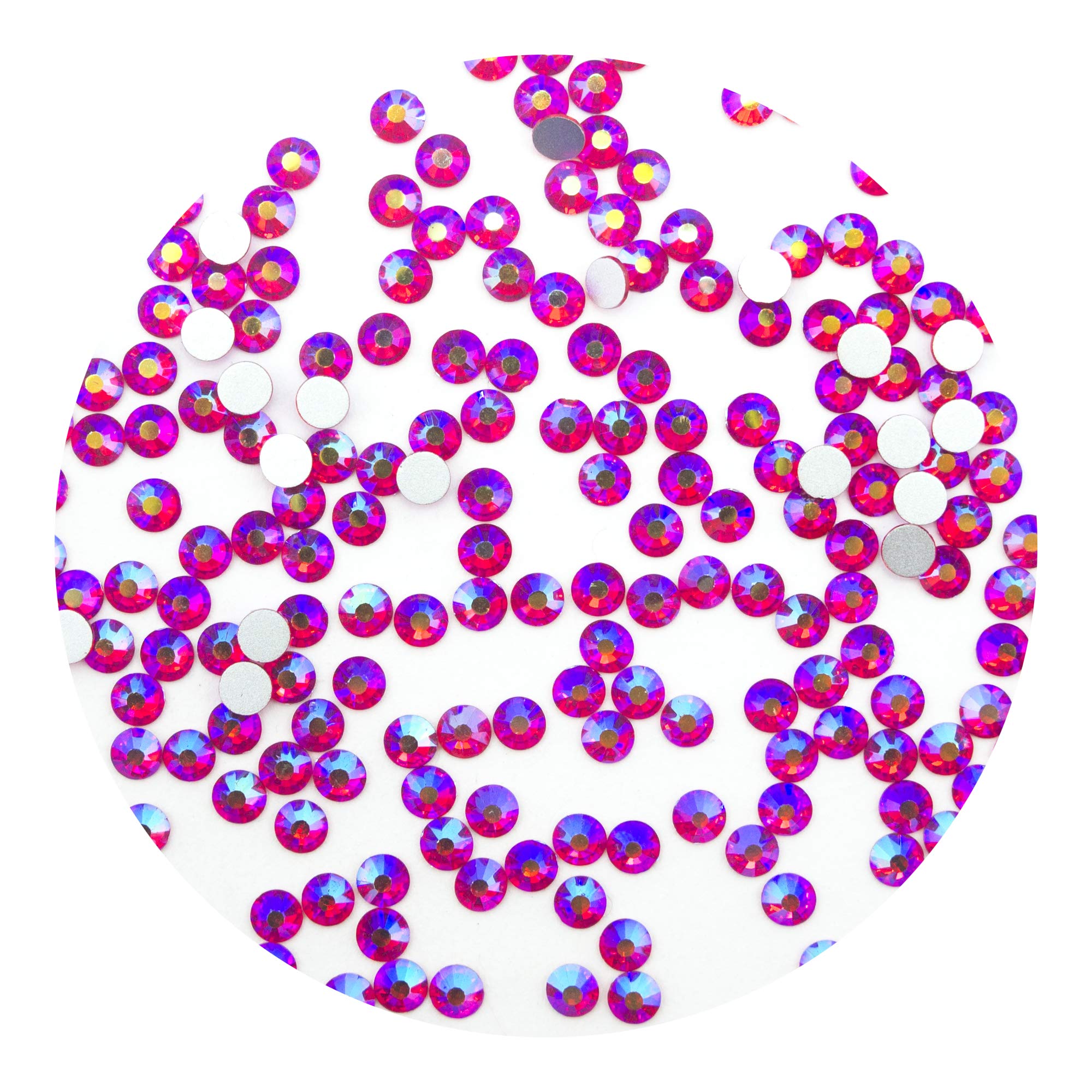 Strass thermocollant Rouge AB Premium 5 mm en verre coupé - Paquet de 1440 pièces