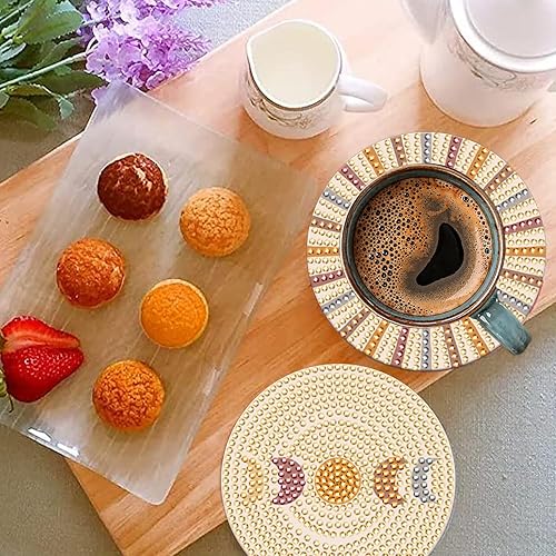 Miniatura 4 de 8 posavasos de pintura de diamantes bohemios con soporte, posavasos de arte de diamantes bohemios, posavasos de pintura de arte de diamante,