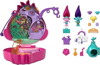 ​Polly Pocket & DreamWorks Trolls Compact Playset with Poppy & Branch Dolls & 13 Accessories, Collectible Toy Inspired by ...