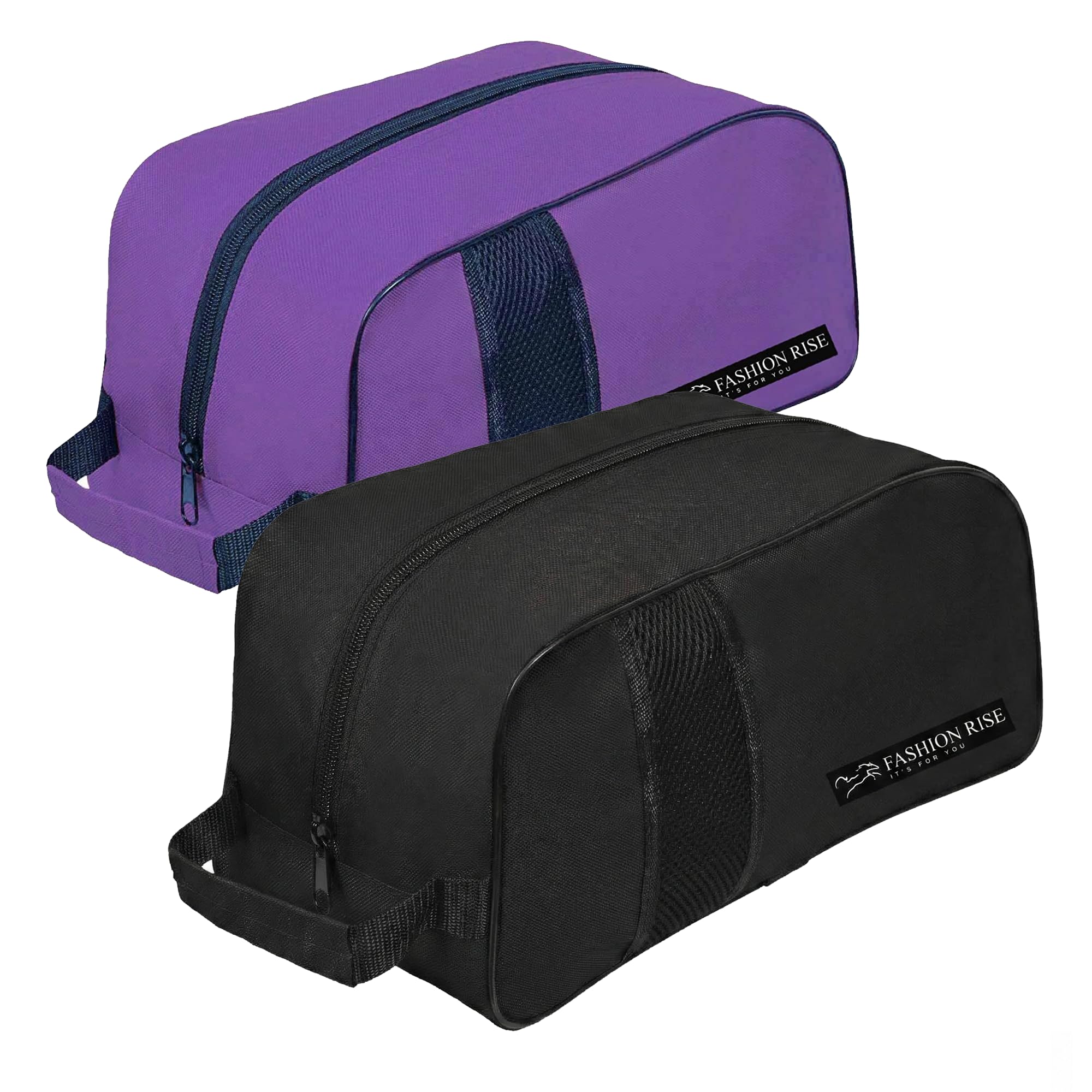 Waterproof Sports Boot/Shoe/Travel Bag for Football Cricket Rugby Golf Toiletry Gym for Men/Women (Black-Purple) โ image 1