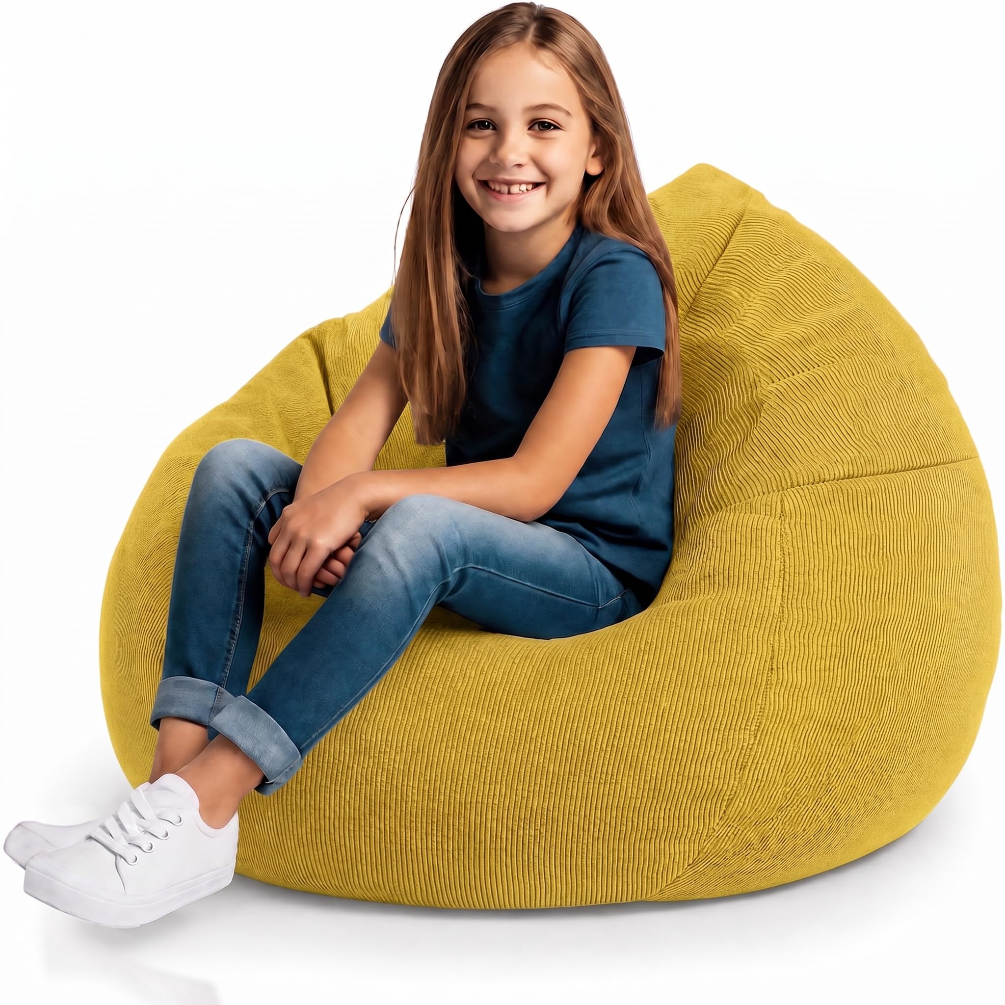 Stuffed Animal Bean Bag Storage Chair Cover (No Filler) Soft Washable Stuffable Removable Premium Organizing Plush Toys Comfortable Organizer Keep Clutter with Premium Zipper Adults (Green, Medium)