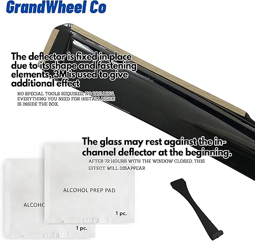 Miniatura 4 de GrandWheel Co - Deflectores de ventilación de ventana lateral de canal tintados ahumados, protectores de lluvia compatibles con Jeep Compass