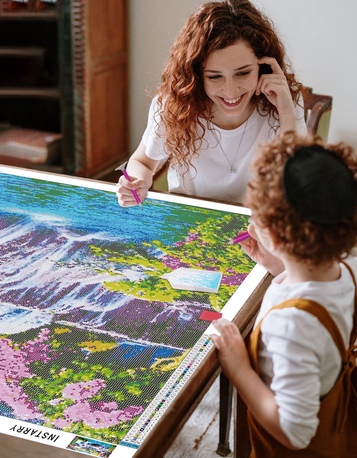 Instarry 5D Kit Broderie Diamant Complet Paysage Peinture Tableau Decoration Murale 120x50 cm