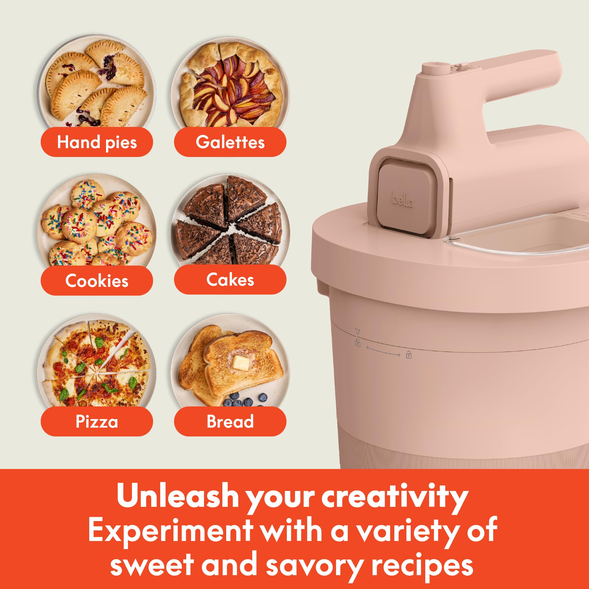 bella 3.5 Qt Hand & Stand Mixer, 2 in 1 Electric Mixer with Bowl, Blossom view 5