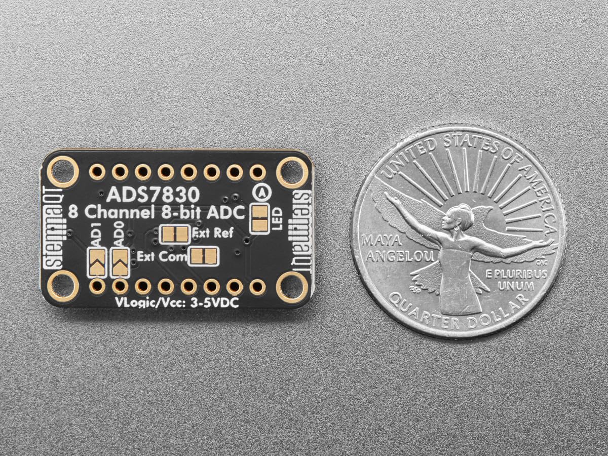 Adafruit ADS7830 - Convertitore A/D a 8 bit, ADC con I2C, STEMMA QT/Qwiic, 5836