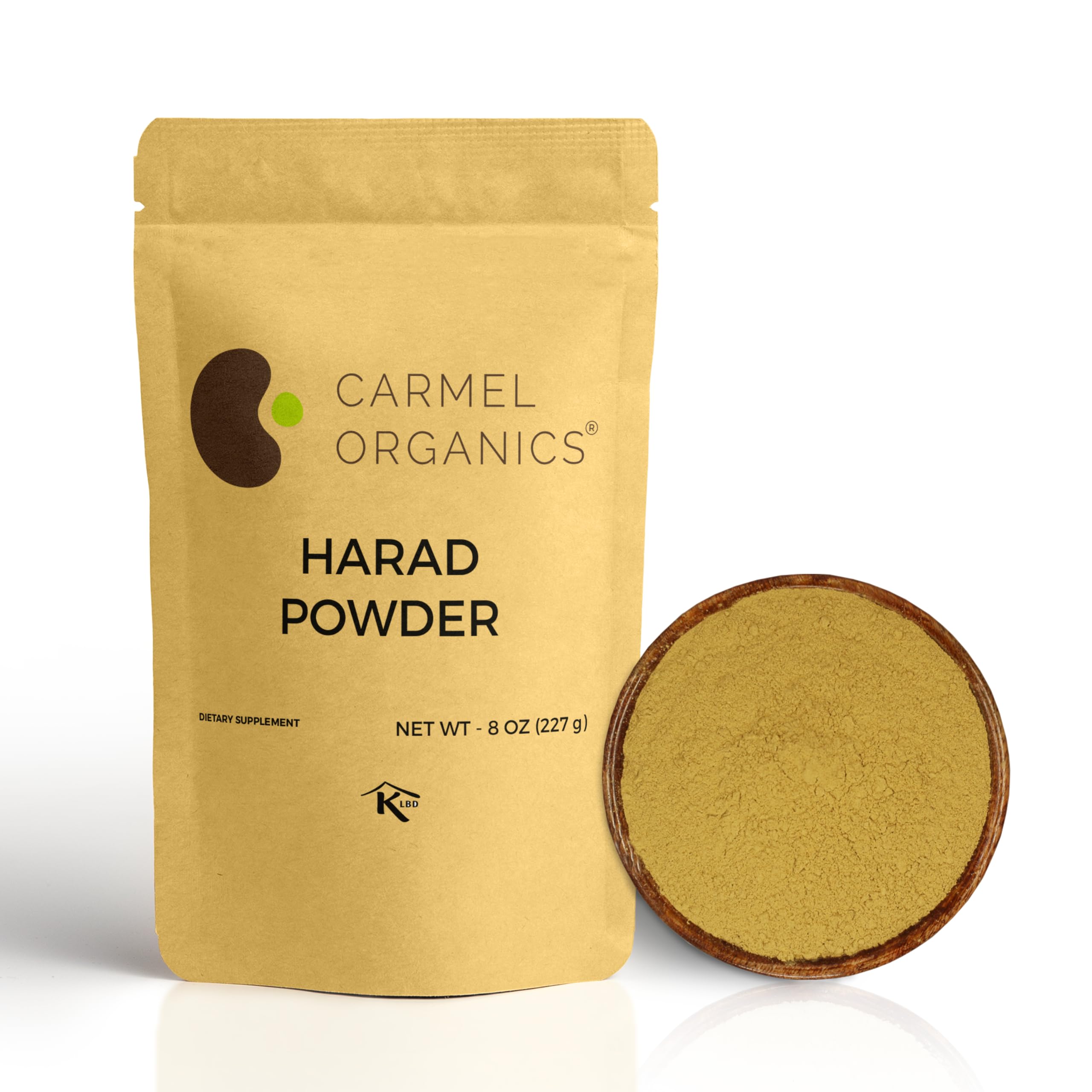CARMEL ORGANICS Harad/Haritaki Fruit Powder 8 Ounce or 0.5 Lb/227 Grams(Pack of 1) | Natural | No Added Preservative | Non-GMO | Terminalia Chebula Powder