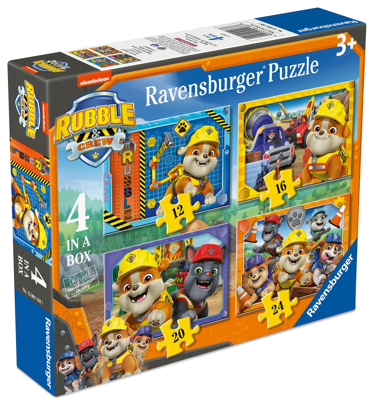 Ravensburger – Pack 4 Puzzles Rubble & Crew – 42 Pièces Chacun – Dès 4 Ans – Cadeau Fille Garçon – 36x26 Cm