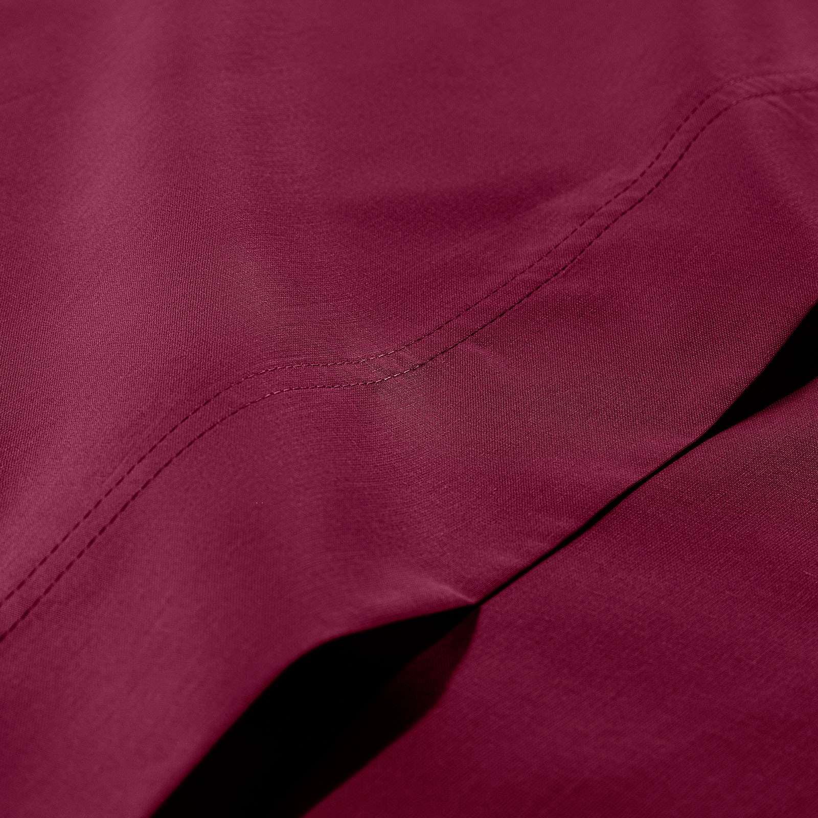 Caleffi - Solid Color Cotton Bed Sheet Set Single Bordeaux - Image 3
