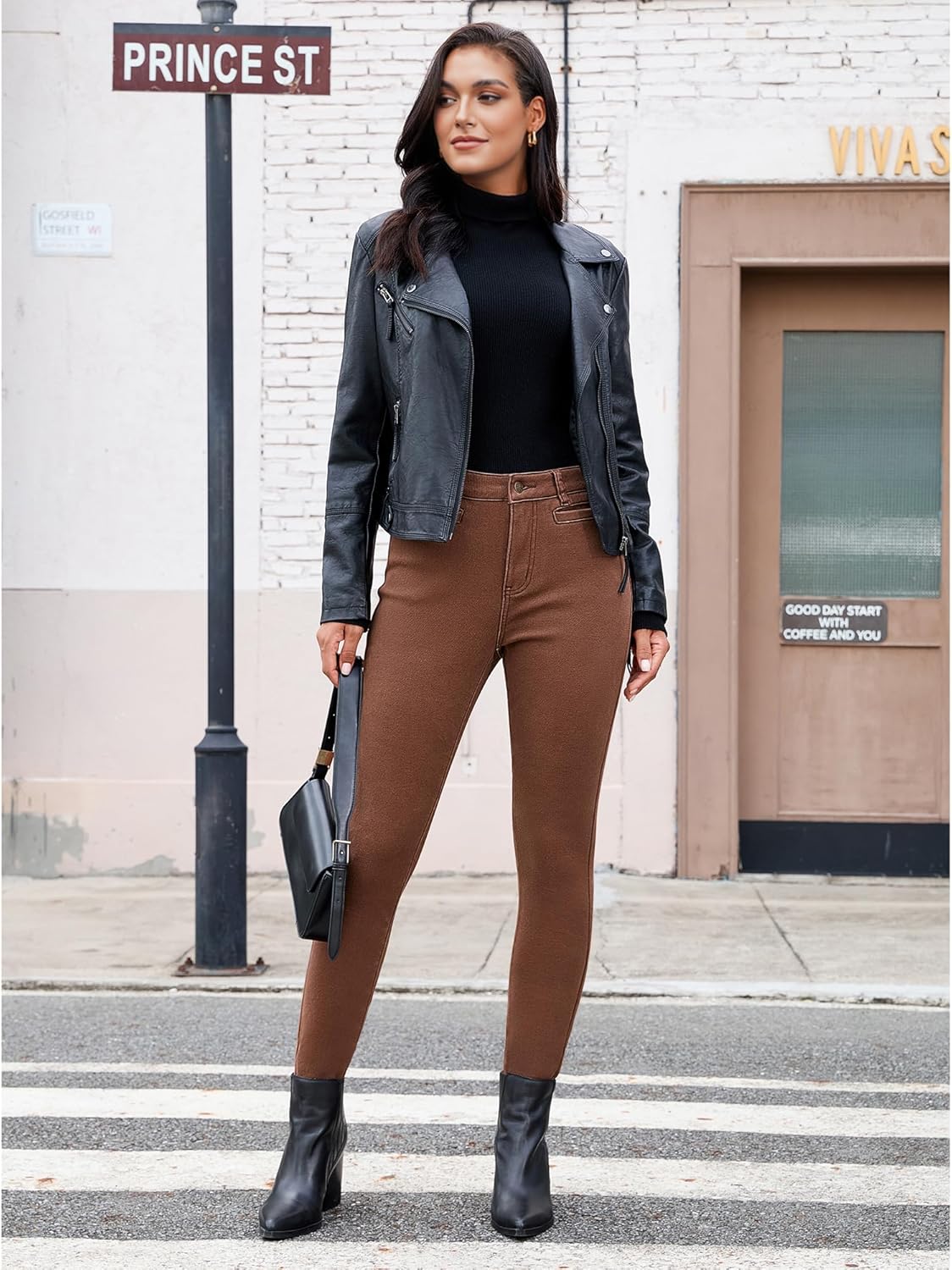 GRAPENT Fleece Lined Jeans for Women High Waisted Skinny Welt Pocket Winter Stretchy Denim Pants Warm Thermal Jeggings - Image 5