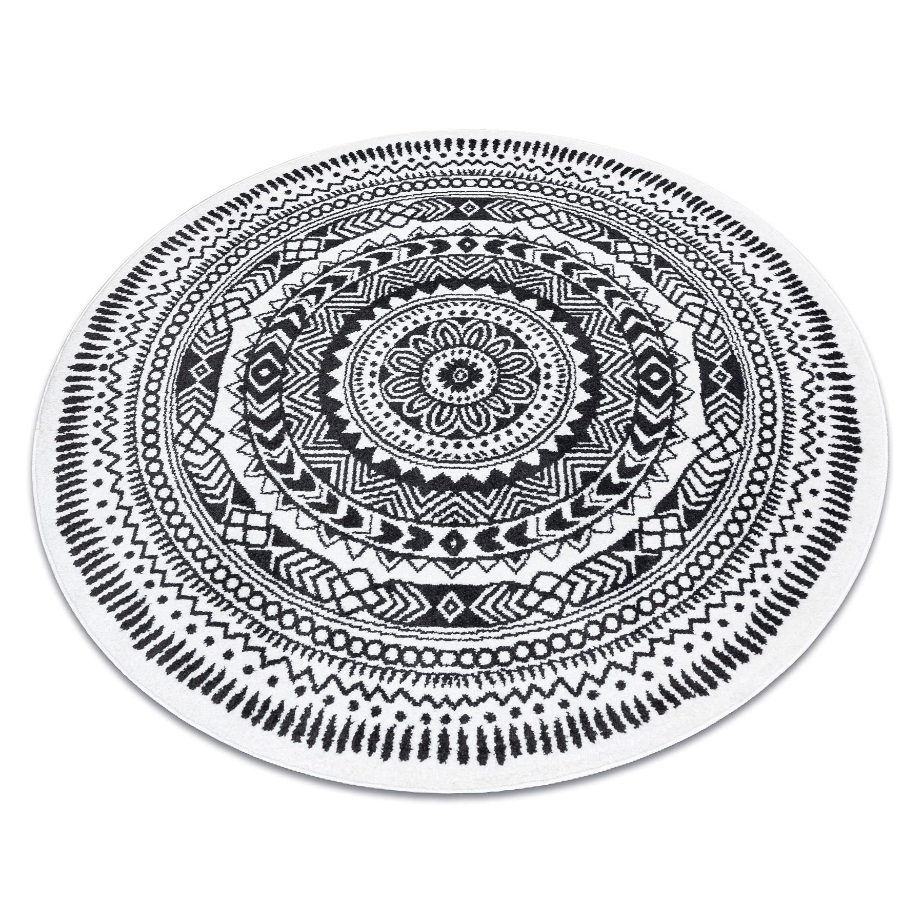 Tapis moderne gris rond 100 cm rugsx pour décoration intérieur
