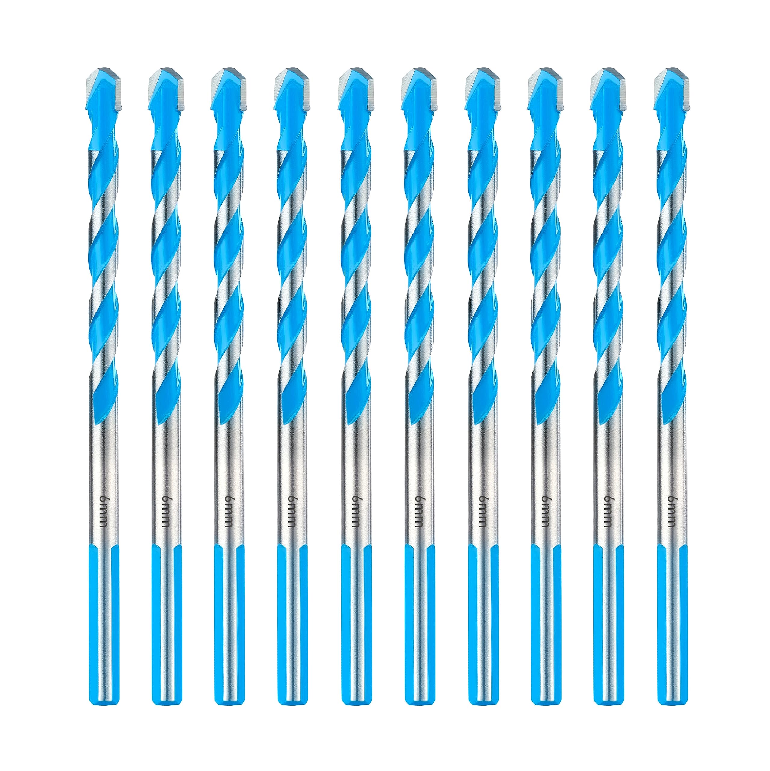 Toolant 6mm Concrete Drill Bit Set, Shockproof Hammer Drill Bits for Concrete/Glass/Brick/Plastic/Cement/Tile