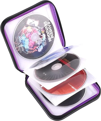 Miniatura 3 de XiongYe Billetera para CD y DVD, capacidad de 32 unidades, soporte para funda de DVD y CD para automóvil, disco de almacenamiento portátil de